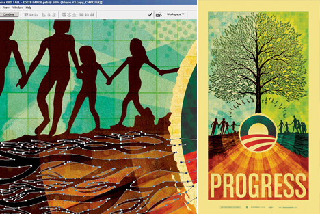 Making of Obama's Progress Poster