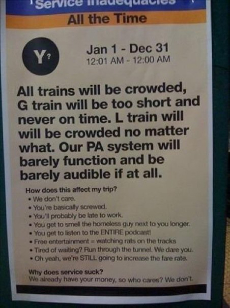 MTA Service Inadequacies