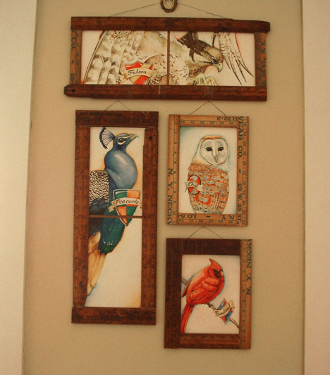 All four bird watercolor