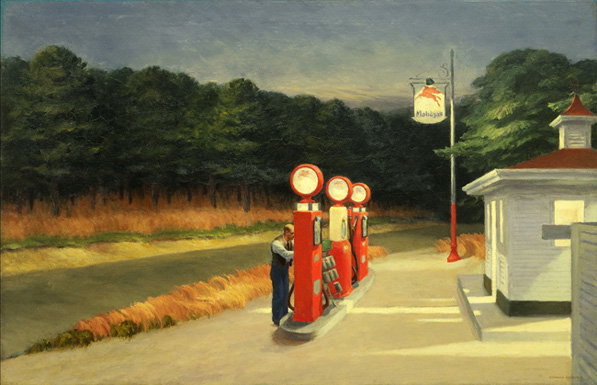 What if Jack Kerouac had GPS and Yelp? Edward Hopper - Gas