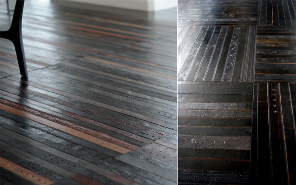 Leather Belt Flooring by Ting