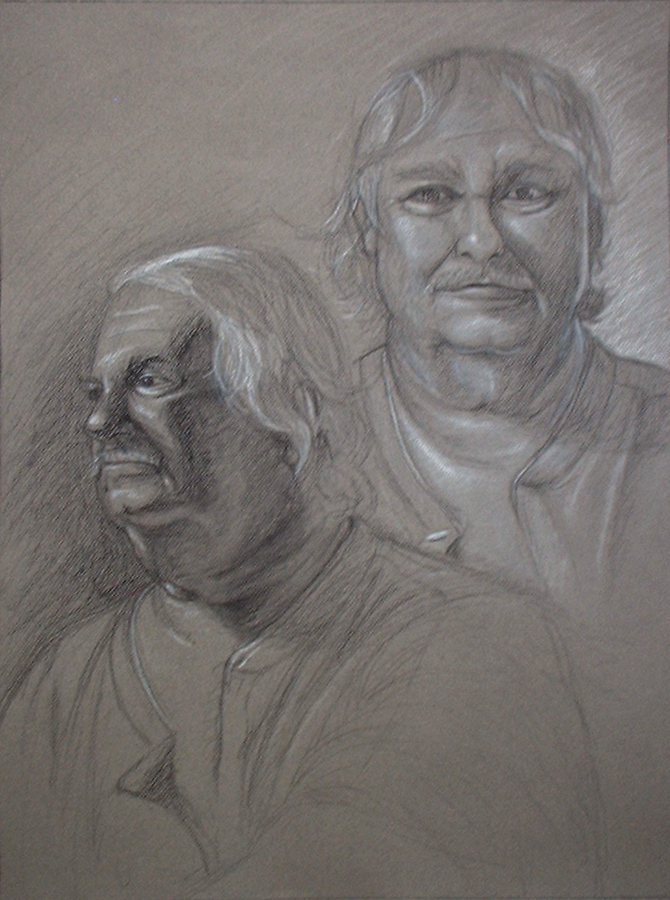 Two Bobs, charcoal
