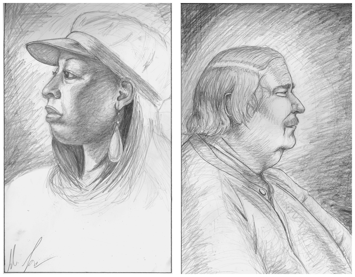 Two Portraits, graphite
